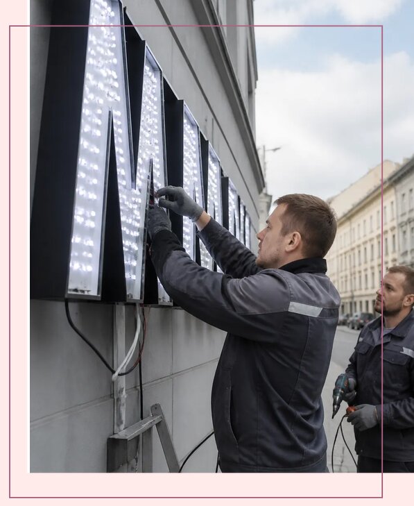 Изготовление и монтаж светодиодных LED вывесок в Черкесске