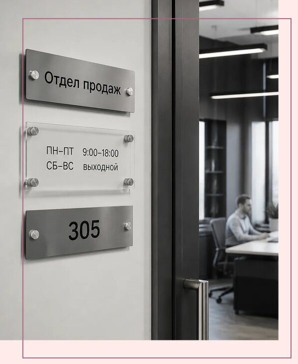 Офисные таблички на дверь в Черкесске по цене от 4996 р. | Аванза-Чрк